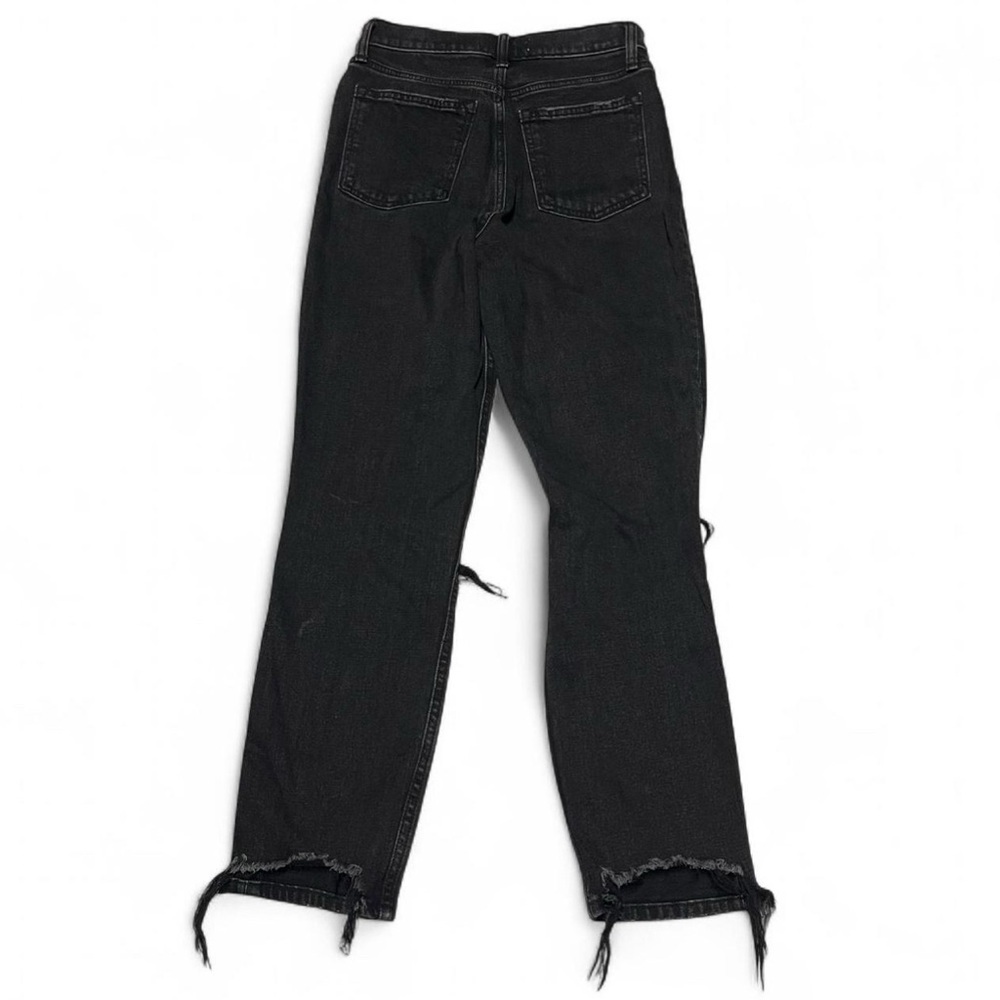 Abercrombie Fitch The Mom High Rise Distressed Jeans Sz 27x26 Black Grunge - Picture 3 of 8
